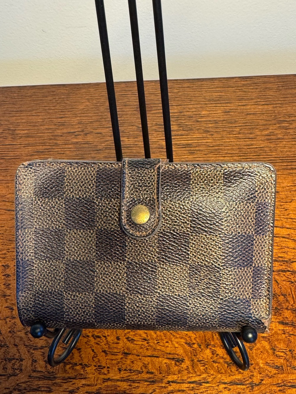 Louis Vuitton Damier Ebene Portefeuille Viennois French Kisslock Wallet
